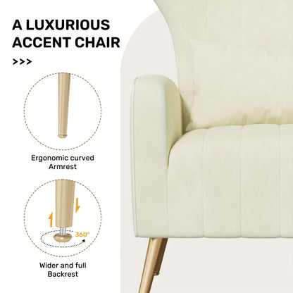 Velvet Fauteuil – Velvet Stoel – Lounge Chair – Leunstoel – Zwarte Fauteuil – Gouden Metalen Poten – Stevig Metalen Frame – Comfortabel Kussen