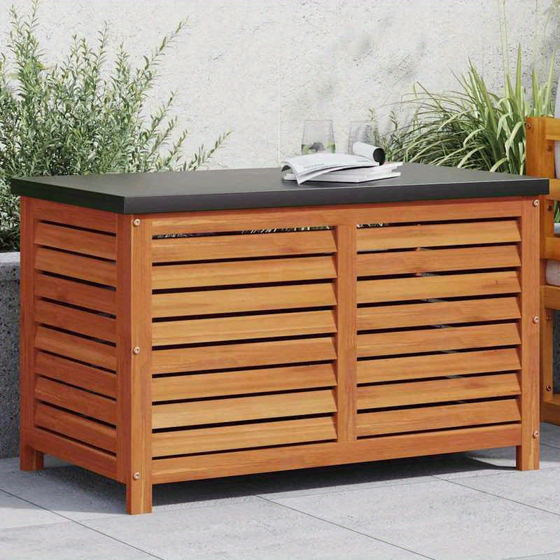 Gartenbox – Tuinkist – Opbergbox – Tuinkistje – Buitenbox – Massief Acaciahout – Weerbestendig & Duurzaam – 60 x 50 x 55 cm