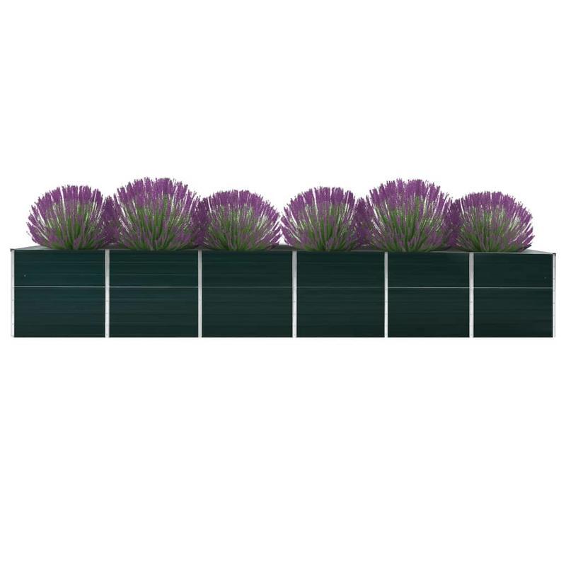 Verzinkte Plantenbak – Verhoogde Tuinbak – Tuinbed – Groentebak – Kruidenbak – Gegalvaniseerd Staal – Groot Formaat 480x80x77 cm – Duurzaam & Weerbestendig – Groen