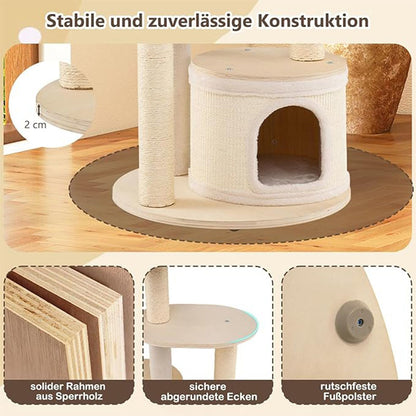 Krabpaal – Kattenboom – Kattenhuis – Kattenmeubel – Kattentoren – Compact Ontwerp – Sisal Krabpalen & Hangmat