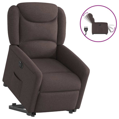 Elektrisch Verstelbare Sta-op Stoel – Relaxfauteuil – Opsta Stoel – Seniorenstoel – Verstelbare Relaxstoel – Donkerbruin – Elektrische Liftfunctie – Ademend Comfortabele Bekleding