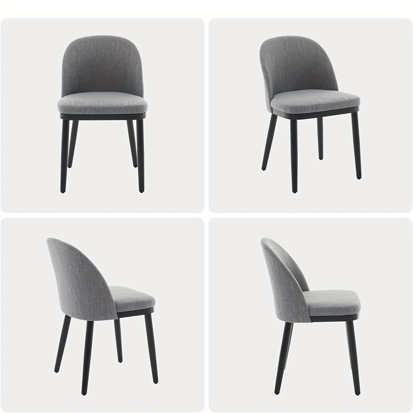 Eetkamerstoelen – Stoelen – Design Stoelen – Bistro Stoelen – Keukenstoelen – Set van 2 Grijze Moderne Stoelen – Ergonomische Rugleuning – Onderhoudsvriendelijke Bekleding