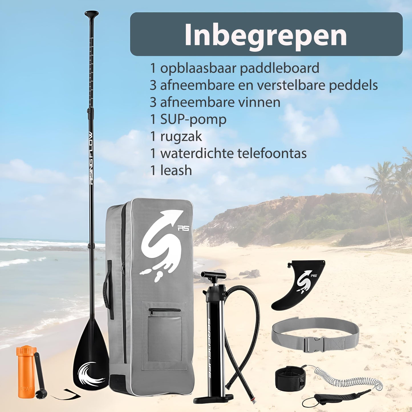 Inflatable Paddleboard – SUP Board – Opblaasbaar Board – Stand Up Paddle – SUP Surfboard – Lichtgewicht PVC – Antislip Deklaag – Compleet Met Peddel en Pomp – 320x81x15 cm – Draagtas Inclusief