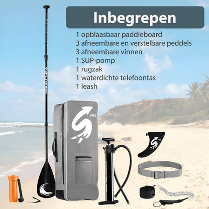 Inflatable Paddleboard – SUP Board – Opblaasbaar Board – Stand Up Paddle – SUP Surfboard – Lichtgewicht PVC – Antislip Deklaag – Compleet Met Peddel en Pomp – 320x81x15 cm – Draagtas Inclusief