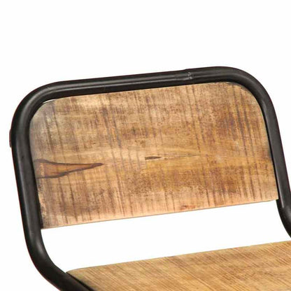 Bar stool 2pcs 46x35.5x80cm rough mango solid wood, Pub Style Stools, Dining Room Furniture, Modern Farmhouse, Contemporary Seating, Backrest Stool, Apartment Living