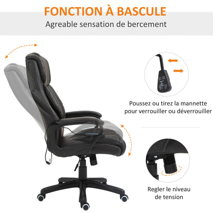 Ergonomische Bureaustoel – Kantoorstoel – Bureaustoel Met Massage – Werkstoel – Comfortabele Stoel – Verstelbare Hoogte – Verstelbare Rugleuning – Stevig Metalen Frame – Gewatteerde Zitting