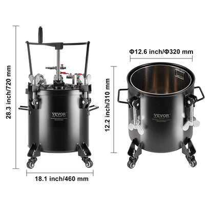 Verfspuit drukvat – verfdrukvat – spuittank – verfspuit – spuitapparaat – Zwarte 20L Large Capaciteit – Instelbare Werkdruk Tot 70 Psi