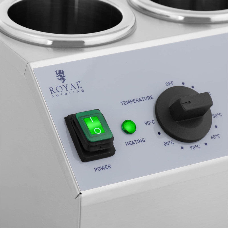 Flessenwarmer – Sauzenwarmer – Dubbele Flessenverwarmer – Warmhoudapparaat – Flessenverwarmer Keuken – 2x1 Liter – RVS Behuizing – Instelbare Temperatuur 40-90°C