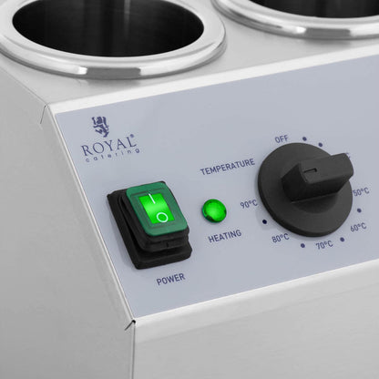 Flessenwarmer – Sauzenwarmer – Dubbele Flessenverwarmer – Warmhoudapparaat – Flessenverwarmer Keuken – 2x1 Liter – RVS Behuizing – Instelbare Temperatuur 40-90°C