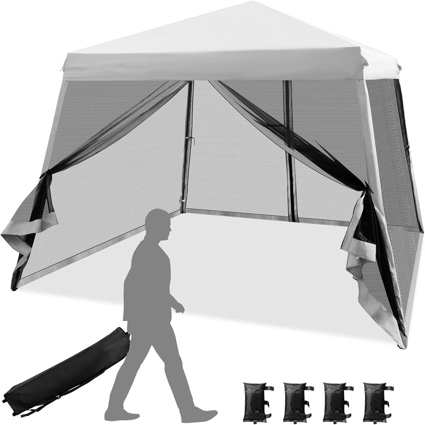 Partytent – Tuinpaviljoen – Vouwtent – Easy-up Tent – Feesttent – 3x3 Meter – Waterdicht Oxford Stof – UV Bescherming 50+