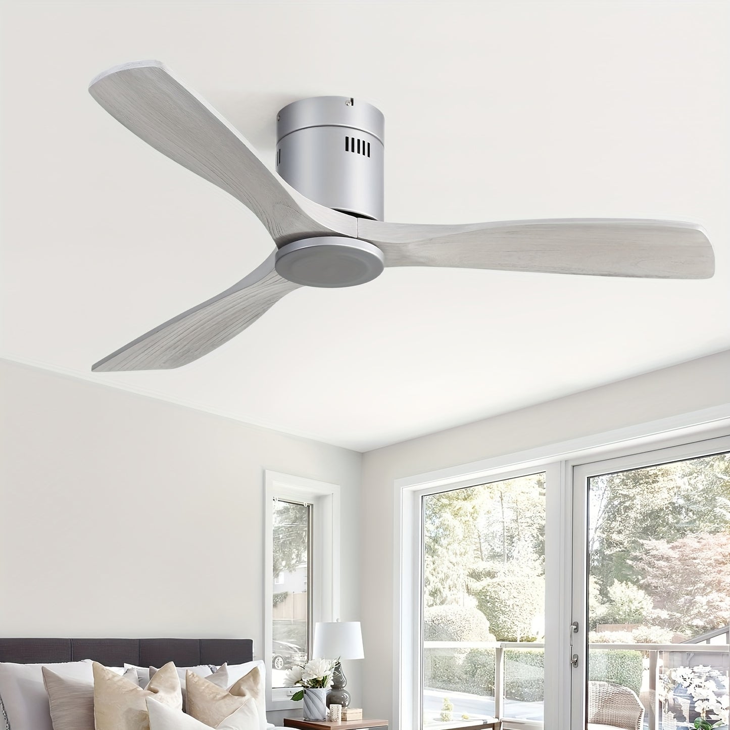 Plafondventilator – Plafondlamp Ventilator – Ventilator Plafond – Plafonniere – Driedelige Houten Bladen – 132 cm Diameter – Stil Met Afstandsbediening