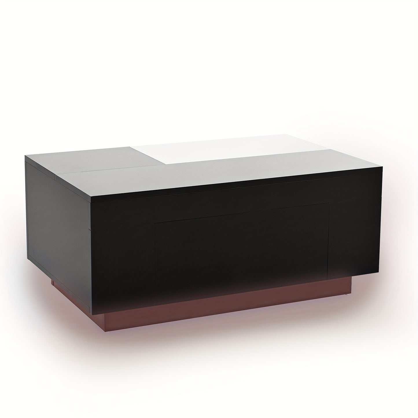 Modern Expandable/Retractable Coffee Table with Black & White Glossy Tabletop, Hidden Storage - Heavy-Duty Metal Frame, Easy Assembly, Space-Saving Convertible Design for Small Spaces, Apartments, Living Room Furniture (No Wo