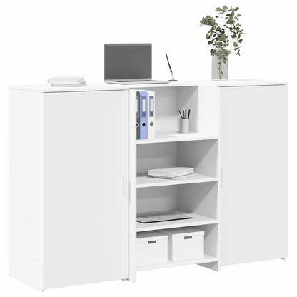 Balie – Receptiebalie – Werkplek – Ontvangstbalie – Balie Meubel – Wit – Modern – Opbergruimte – Ruim Werkblad 155x50 cm – Stevig Houten Design
