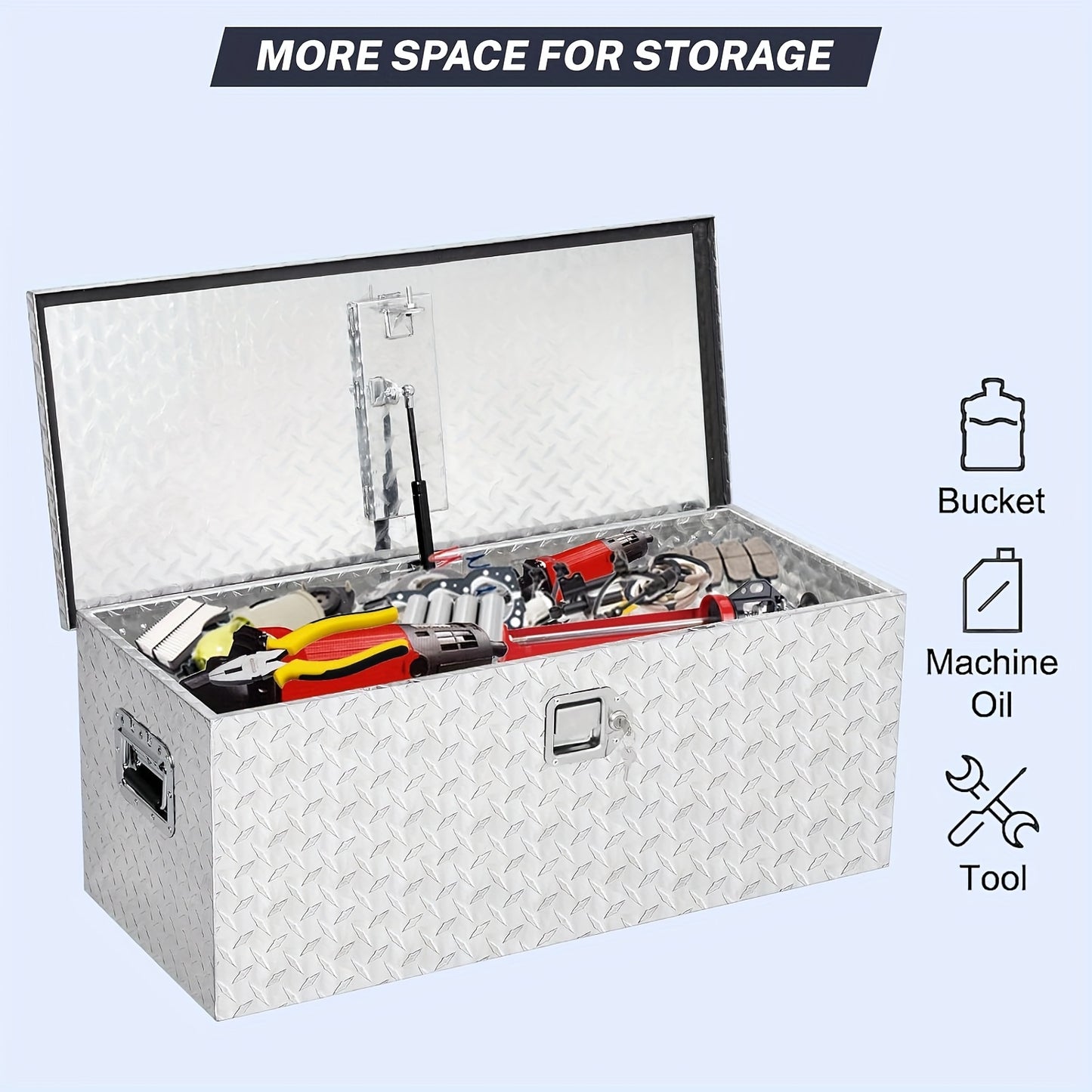 Gereedschapskist – Aluminium Box – Opbergkist – Werkkist – Transportkist – Zilverkleurig 91,44x38,1x38,1 cm – Waterdicht – Met Slot En Sleutels