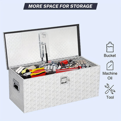 Gereedschapskist – Aluminium Box – Opbergkist – Werkkist – Transportkist – Zilverkleurig 91,44x38,1x38,1 cm – Waterdicht – Met Slot En Sleutels