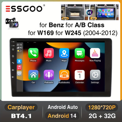 14-Inch Android Auto Radio – Auto Multimedia Systeem – Autoradio Navigatie – Touchscreen Radio – Wireless CarPlay Android Auto – 9 Inch IPS Display – Steering Wheel Control
