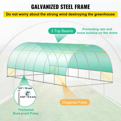 Kas – Kweekkas – Tunnelkas – Broeikas – Plantenkas – Gegalvaniseerd Stalen Frame – 6x3x2 Meter Groot
