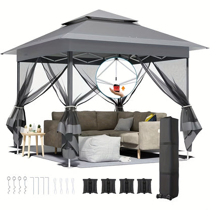Partytent – Paviljoen – Feesttent – Tuintent – Vouwtent – 3x3 Meter – 4 Muskietennetten – UPF 50+ Zonbescherming