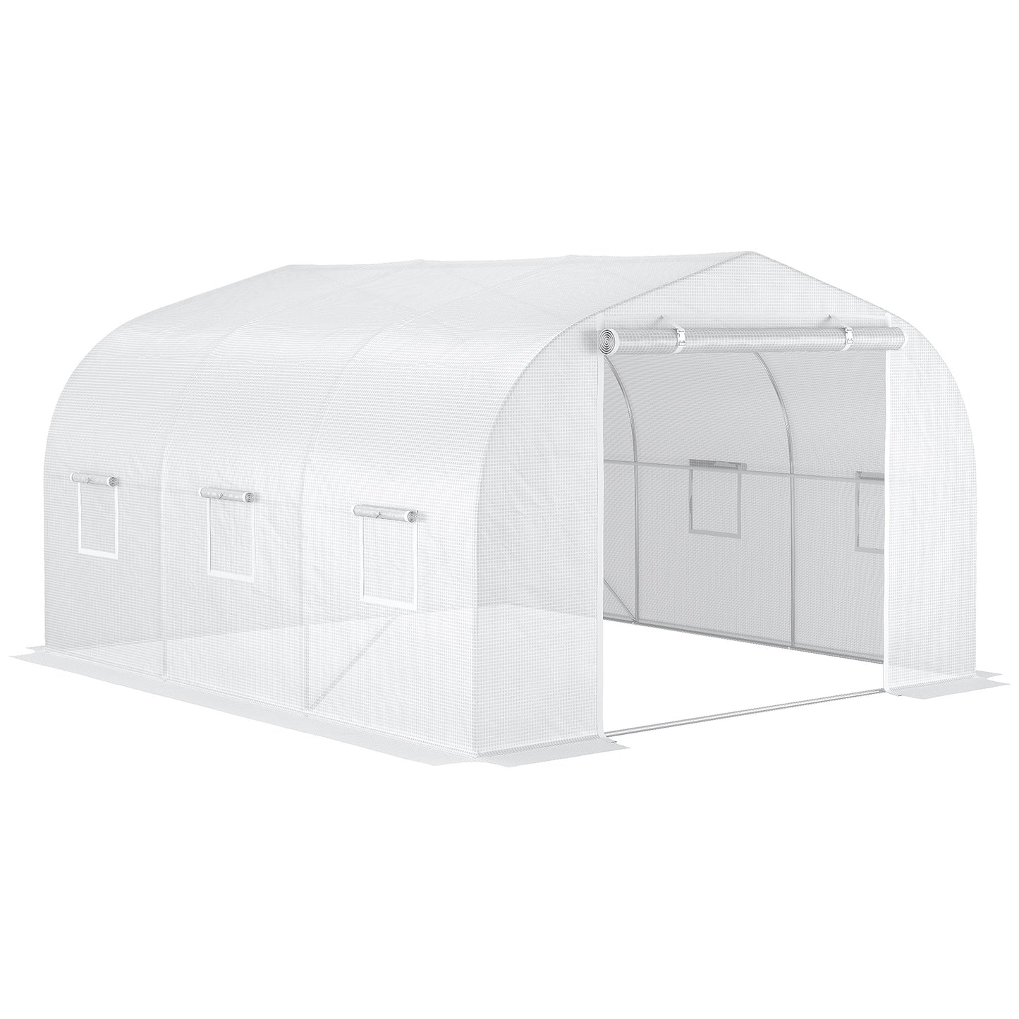 Tuinkas Tunnel – Kassen – Serre – Groententent – Plantentent – 3,5 x 3 x 2 m – Gegalvaniseerd Stalen Frame – Waterdicht UV-bestendig PE Zeil Wit