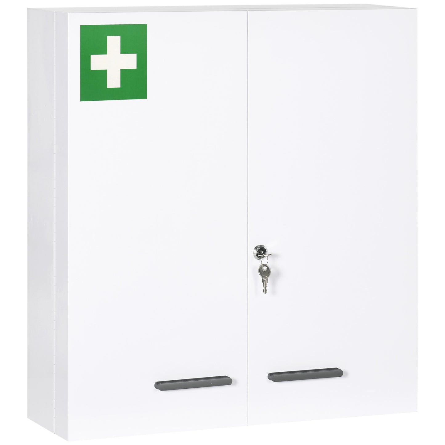 Medicijnkastje – Apothekerskast – Badkamerkast – Medicatiekast – Opbergkast – Met Slot en 2 Sleutels – Staal – 55x18x60 cm – Wandmontage – Kindveilig
