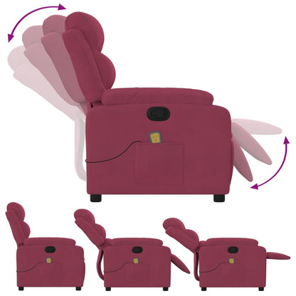 Relaxstoel – Fauteuil – Lounge Stoel – Zitstoel – Manueel Verstelbaar – Wine Red – Fluweelachtige Bekleding – Maximaal 135 Graden Kantelbaar
