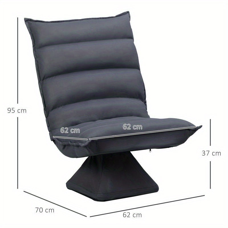 Relaxfauteuil – Relaxstoel – Ligstoel – Loungefauteuil – TV-stoel – Handmatig Verstelbaar – Ademend Stof – Brede Gebogen Rugleuning – Donkergrijs – 62x70x95 cm – Hoogwaardige Schuimvulling – Stevig Frame Met Metaal En Kunststof