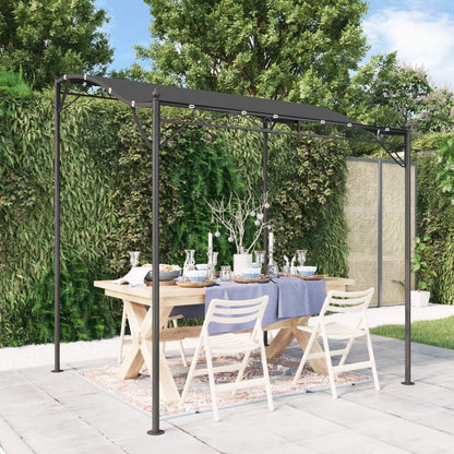 Parasolpaviljoen – Tuinpaviljoen – Partytent – Schaduwoverkapping – Zonnescherm – Waterafstotend Polyester Doek – Stevig Stalen Frame – Antraciet