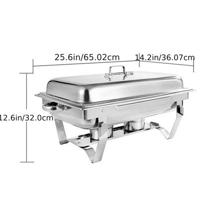 Chafing Dish – Buffetwarmer – Warmhoudplaat – Bain Marie – Warmhoudset – 6-delig – Roestvrij Staal – 9 Liter – Inklapbaar