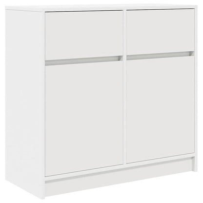 Sideboard with Drawer 80X34X76 Cm Particle Board White. Sideboards Provide Ample Storage Space to Keep Your Room Tidy And Organized, While Being Both Functional And Attractive.