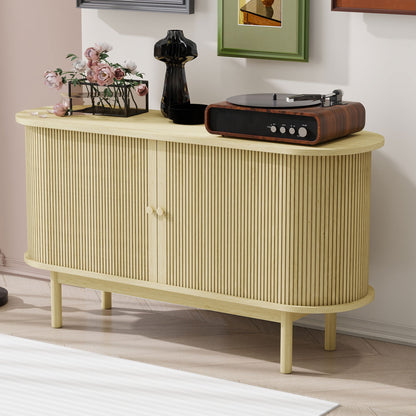 Dressoir – Sideboard – Opbergkast – Ladekast – Kast – Natuurlijk Hout – Verstelbare Planken – Pinehouten Poten – 138 cm Breed