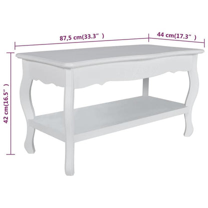 Salontafel – Bijzettafel – Tafel – Woonkamermeubel – Bijzettafeltje – Wit MDF – Grenenhout – Ruimtebesparend – Eenvoudige Montage