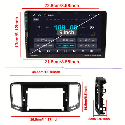 9 Inch Autoradio – Multimedia Speler – Android Autoradio – 2 DIN Radio – Auto Stereo – Met AHD Achteruitrijcamera & Externe Microfoon – IPS HD Touchscreen – Draadloze CarPlay & Android Auto