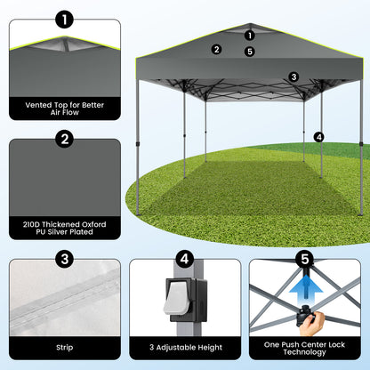 Partytent – Paviljoen – Feesttent – Tuintent – Easy-up Tent – 3x6 m – 6 Afneembare Zijwanden – Verstelbare Hoogte