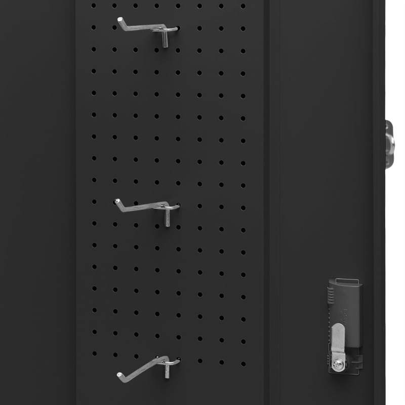 Stalen Opslagkast – Metaalkast – Werkplaatskast – Lockerkast – Opbergkast – Vergrendelbare Deur – Verstelbare Haken – Stevig Anthraciet 53x53x105 cm