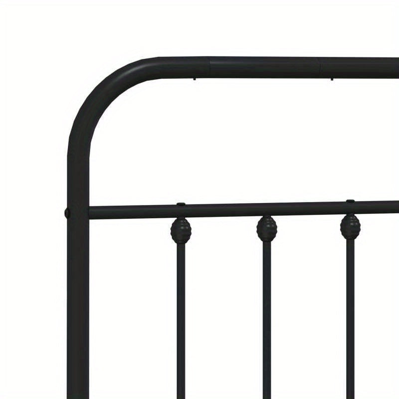 Modern Black Metal Bed Frame with Headboard - 120x200cm, Powder-Coated Construction for Durability & Stability, Easy Assembly, Minimalist Design for Contemporary Bedrooms, Contemporary Bedroom Furniture | Geometric Pattern Be