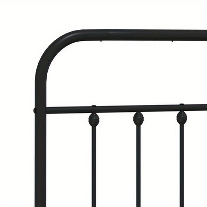 Modern Black Metal Bed Frame with Headboard - 120x200cm, Powder-Coated Construction for Durability & Stability, Easy Assembly, Minimalist Design for Contemporary Bedrooms, Contemporary Bedroom Furniture | Geometric Pattern Be