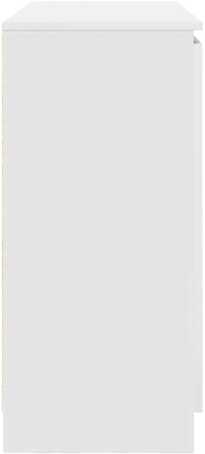 vidaXL Dressoir met lades 100,5x35x76 cm spaanplaat wit, opbergkast, dressoirkast, gangkast, buffetkast, keukenopbergkast, woonkamer opbergkast