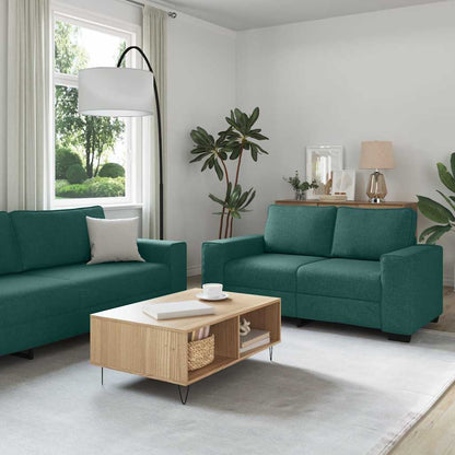 Bankenset – Sofa – Sitzbank – Lounge Zitset – Woonkamerbank – Polyester Bekleding – Stevig Metaal En Houten Frame – Comfortabele Zitting – Brede Armleuningen – Groen