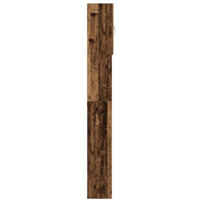 Wasmachinekast – Wasmachineombouw – Wasmachineberging – Opbergkast – Kast Voor Wasmachine – Nostalgisch Oud Hout Design – Afmetingen 64x24x190 cm – Bruin