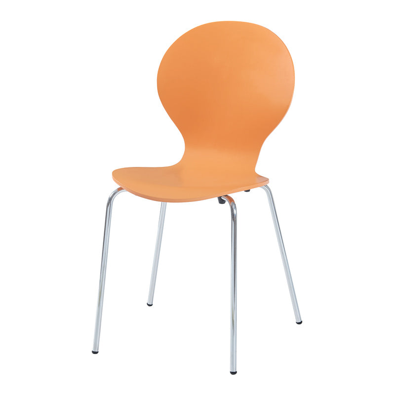 Eetkamerstoel – Stoel – Kuipstoel – Stoelset – Barkruk – Stapelbaar – Berkenhout Met Metalen Poot – Zithoogte 46 cm – Set Van 4