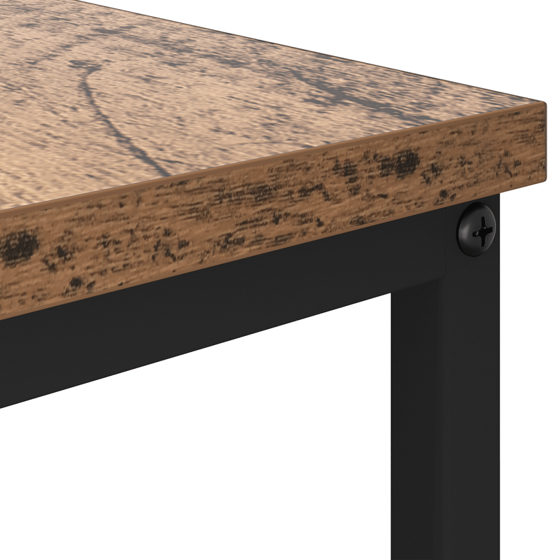 Salontafel – Bijzettafel – Woonkamertafel – Theetafel – Opbergtafel – Industrieel Design – Hardhout Old Wood – 100 x 51 x 45 cm – Lade en Extra Plank