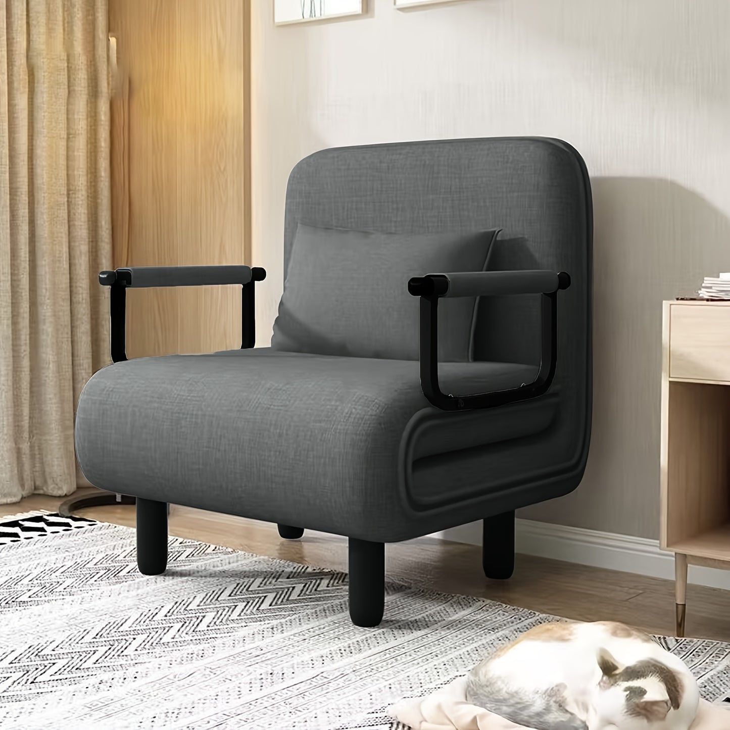 Relaxfauteuil – Relaxstoel – Fauteuil – Verstelbare Stoel – Loungestoel – 5-standen Verstelbare Rugleuning – Stevig Metaal Frame – Comfortabel Kussen – Handmatige bediening – Bruin