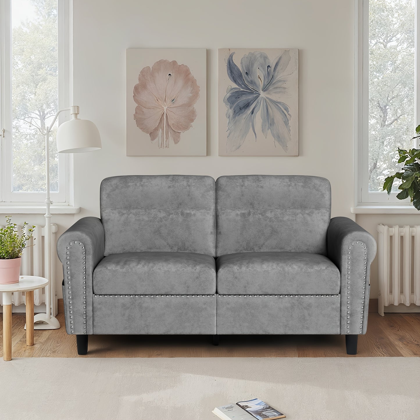 Bedframe 120x200 cm – Bedombouw – Slaapkamerbed – Ledikant – Eenpersoonsbed – Donkergrijs – Zachte Rugleuning – Stevige Hout-Metaal Constructie – 20 cm Opbergruimte Onderbed
