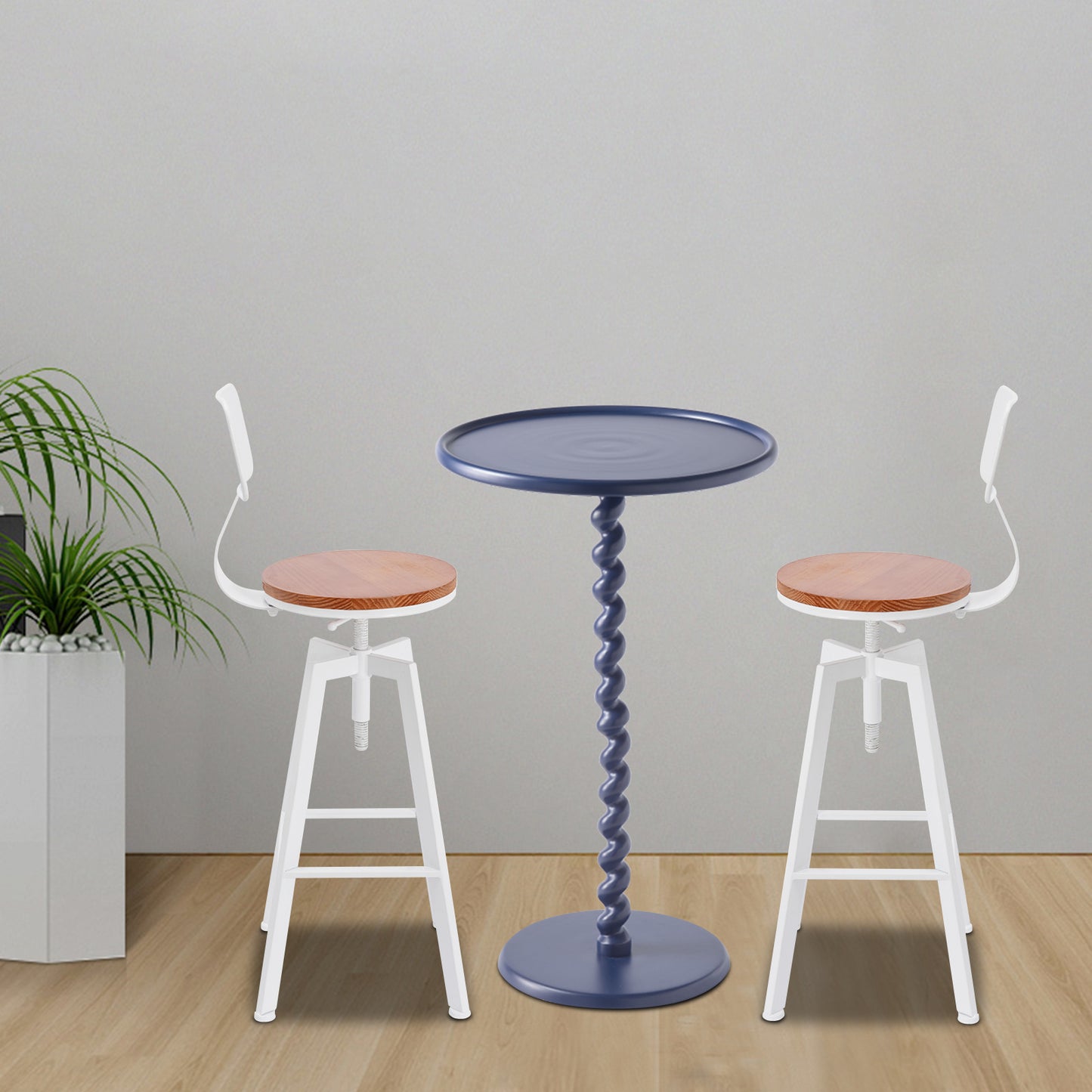 Barstoel – Barkruk – Barstoelset – Keukenstoel – Eetkamerstoel – Modern Design – Hoogteverstelbaar 63-83 cm – Metalen Frame