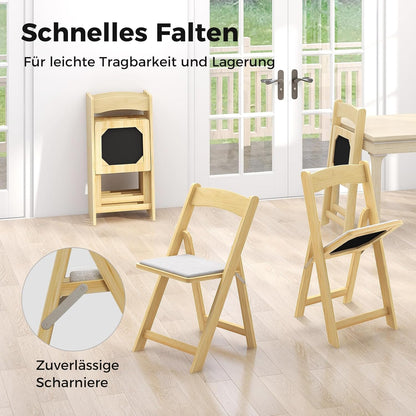 2-Delige Eetkamerstoelenset – Inklapbare Stoelen – Keukenstoelen – Klapstoelen – Bijeenkomststoelen – Rubberhouten Poten – Comfortabele Schuimzitting