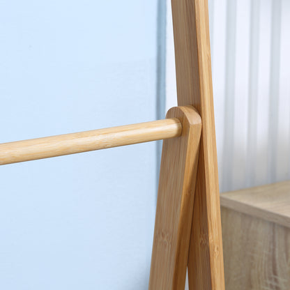 Bamboe handdoekenladder – handdoekrek – handdoekhouder – badkamerladder – opbergrek – natuurlijk bamboe – opvouwbaar – 152 cm hoog