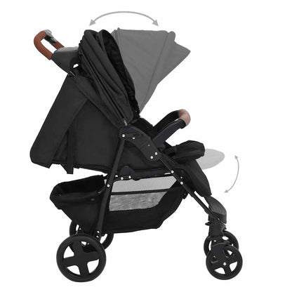 Buggy – Kinderwagen – Wandelwagen – Plooibuggy – Reisbuggy – Stevig Stalen Frame – Verstelbare Rugleuning & Voetensteun