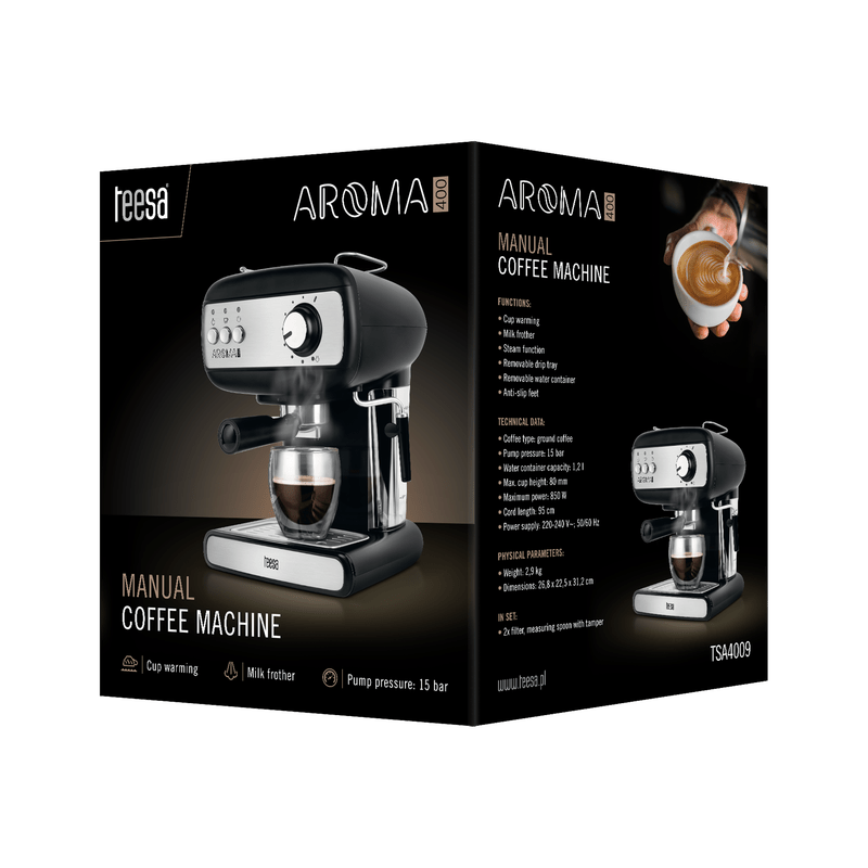 Espressomachine – Koffiezetapparaat – Espresso-apparaat – Baristamachine – Koffiemachine – 15 Bar Pompdruk – 850 Watt Vermogen