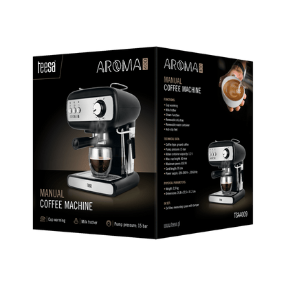 Espressomachine – Koffiezetapparaat – Espresso-apparaat – Baristamachine – Koffiemachine – 15 Bar Pompdruk – 850 Watt Vermogen