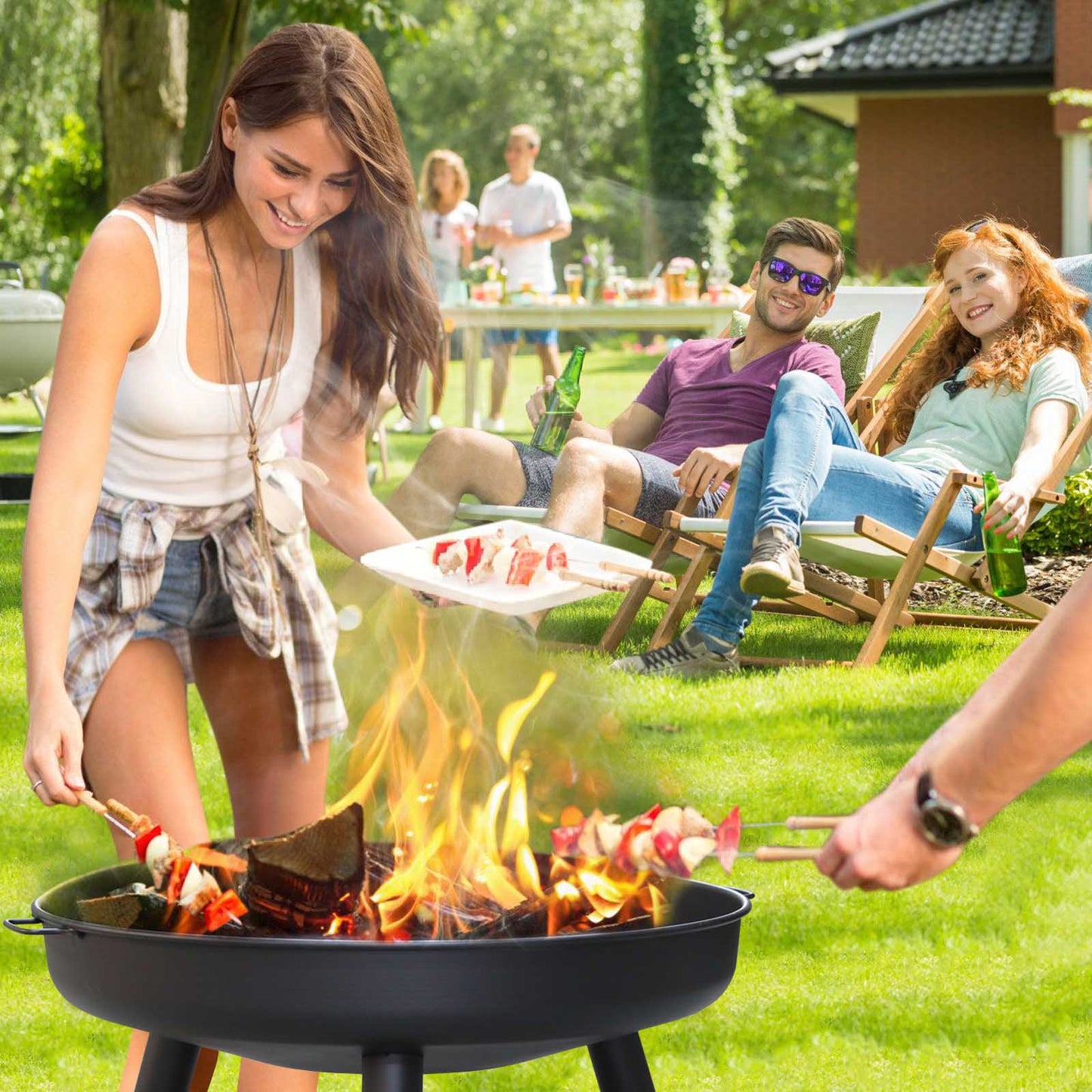 Vuurkorf – Tuinkachel – Vuurschaal – Vuurmand – Terrasverwarmer – Gegalvaniseerd IJzer – 75 Cm Diameter